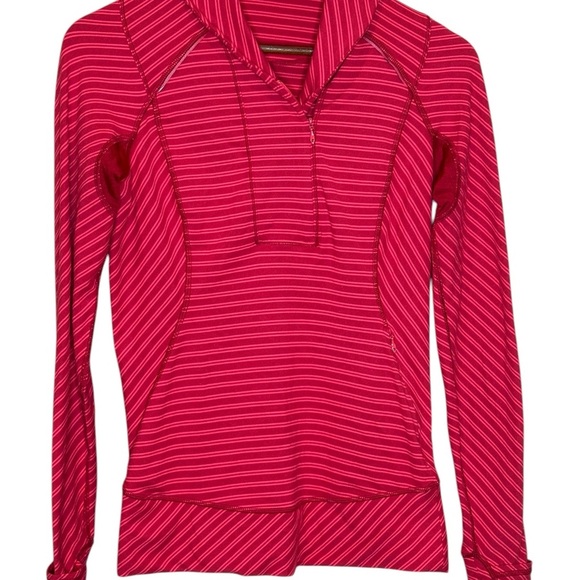 (Sold)Lululemon Running Pullover 6 Stripe Think Fast Ready or Snot Sweatshirt - Picture 2 of 10